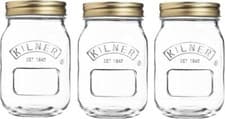 Image of Kilner 3pack Round Glass Screw Top Lid Preservation Kitchen Storage Jars 0.5L