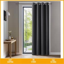 Image of Thermal Blackout Eyelet Curtain Panel Dark Grey 52"x 84" 1 PC