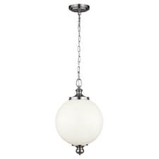 Image of 1 Bulb Ceiling Pendant Light Fitting Brushed Steel LED E27 60W Bulb