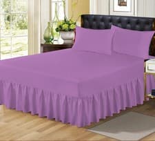 Image of Fitted Valance Sheet Extra Deep Bed Sheets Single Double King Size & Pillowcases