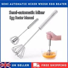 Image of Semi-Automatic Egg Whisk Hand Push Egg Beater Stainless Steel Blender Mixer