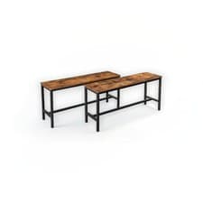Image of VASAGLE Set of 2 Table Benches Indoor Benches Durable Metal Frame (Benches only)