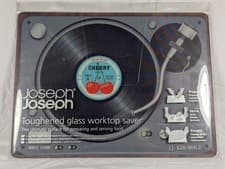 Image of Joseph Joseph Glass Worktop Saver Chopping Board Record Player Turntable JJ-120