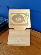 Image of Elegant Vinyl Record Display Stand for 7 & 12 Inch LPs Retro style Engraved
