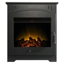 Image of Adam Holston Electric Inset Stove in Black with Remote Control
