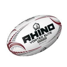 Image of Rhino Vortex Elite Rugby Ball5 White/Maroon/Grey  CS2323