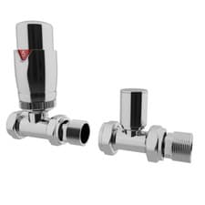 Image of UK Radiators Thermostatic TRV Valves 1/2"x15mm Angled/Corner/Straight *TRVPack*