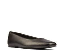Image of CLARKS LADIES * PURE BALLET 2 * BLACK LEATHER SLIP ON SHOES UK SIZE 5 D