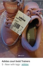 Image of New Pink Addias Court Bold Leather Shoes. Size 38. UK 5. .