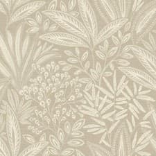 Image of Crown Sahara Leaf Wallpaper Botanical Stylish Leaves Textured Feature Wall