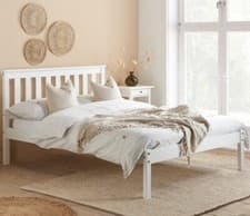 Image of Wood Low Foot End Bed Denver with 4 Size, 4 Mattress 3 Colour Options