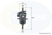 Image of Fuel Filter 51mm Outer ⌀ Fits Fiat Palio Seicento / 600 Siena Strada COMLINE
