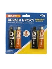 Image of SECURE FIX REPAIR EPOXY PERMANENT ADHESIVE 40G RESIN AND HARDENER