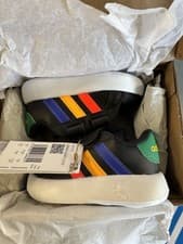 Image of Adidas Grand Court 2.0 CF Shoes Kids Baby Sneakers Black White Infant Size 5 1/2