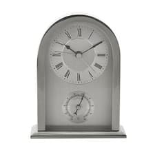 Image of W2843 WIDDOP Arched Silver Aluminium Mantel Clock