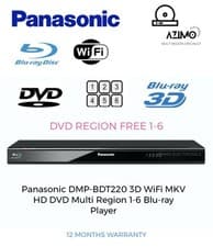 Image of Panasonic DMP-BDT220 DVD Multi Region 1-6 3D WiFi blu-ray Player 12M WARRANTY RR