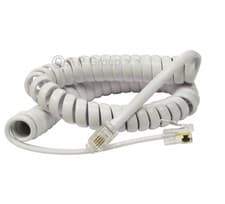 Image of 2m White RJ10 Telephone Cable HI QUALITY Phone Handset Coiled Cord Spiral Wire