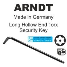 Image of LONG Torx Hollow End Offset Wrench Security Star L Key with Bore Hole CrV 6065