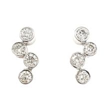 Image of 18ct White Gold & Natural Diamond Bubble Drop Earrings 0.65ct