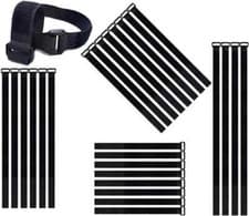 Image of Reusable Fastening Cable Straps Cable Ties Set Adjustable ties 30pcs Hook & Loop
