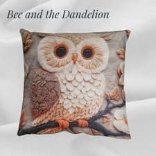 Image of Cute Barn Owl Plush Cushion COVER 45cms X 45cms ~ Printed NOT EMBROIDERED