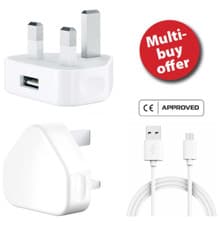 Image of Charger Plug and Lead Micro USB Cable For Samsung Galaxy HTC Nokia Sony Android