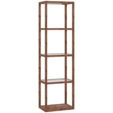 Image of Four-Shelf Floor Lamp - Rustic Brown
