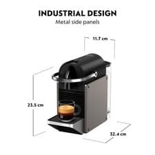 Image of Nespresso Pixie C62 ME-TI-NE Titanium/Black capsules Coffe Machine  