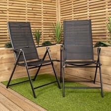 Image of Set of 2 Choice of colour Outdoor Garden Multi Position Reclining Folding Chairs