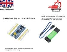 Image of STM32F103C8T6 or STM32F103C6T6 with or without ST-link V2 Debugger
