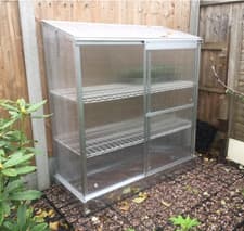 Image of 3 Tier Mini Greenhouse Aluminium Shelves Foundation Plant Herb Grow House Garden