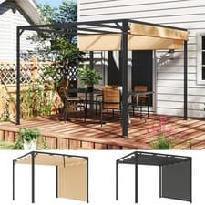 Image of 3 x 3(m) Garden Pergola with Retractable Roof and Roller Shade