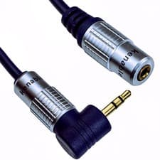 Image of PURE Right Angle Jack Extension Cable 3.5mm Stereo Jack Plug to Socket 0.5m/1m/2