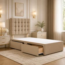 Image of NEW 3FT SINGLE DIVAN BED PLUSH MEMORY FOAM MATTRESS WITH HEADBOARD KIDS & ADULTS