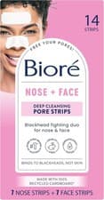 Image of Biore Deep Cleansing Blackhead Remover Nose Strips and Face Pore Strips Combo,