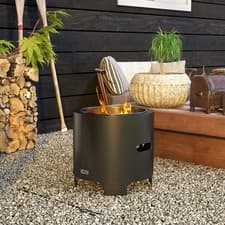 Image of Smokeless Fire Pit, 45cm Portable Wood Burning Firepit, Black