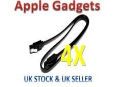 Image of [4 pack] 50cm SATA 3 Locking Plug 6Gb High Speed Cable Straight Lead - UK SELLER