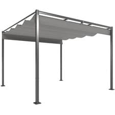 Image of Outsunny 3 x 3(m) Garden Pergola with Retractable Roof, UPF30+, Grey