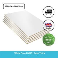 Image of White Faced MDF Sheet Board Furniture Panel Cupboard Craft A2 A3 A4 A5 Sheets