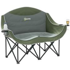Image of Outsunny Double Camping Chair for Adults with Armrests, Cup Holders, Green