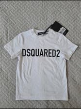 Image of Dsquared kids DQ1832 logo regular T-shirt cotton jersey crewneck white/black 4y