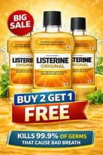 Image of BUY 2 GET 1 Free 500ml LISTERINE Original Mouthwash Gum Problem Bad Breath