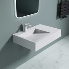 Image of Bathroom Wash Basin Sink Stone Countertop Mounteble Rectangle Large 750x500mm