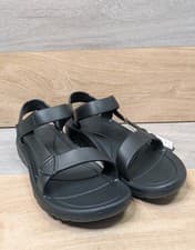 Image of Teva Hurricane Drift Sandals Mens Size UK 12 Black Ankle Strap Beach Summer Walk