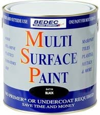 Image of BEDEC MULTI SURFACE PAINT MSP - BLACK / WHITE - MATT / SATIN / GLOSS - 750 / 2.5
