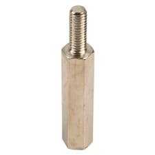 Image of R-TECH 524413 Hex Threaded M-F Spacer Brass 5mm A/F M3 20mm - Pack Of 25