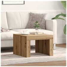 Image of Coffee Table Artisan Oak 50x50x35cm Engineered Wood Modern Square Center Sturdy