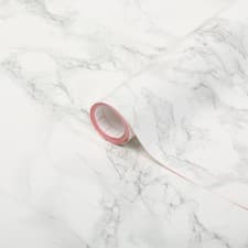 Image of WHITE GREY MARBLE SELF ADHESIVE VINYL WRAP KITCHEN WORKTOPS D C FIX ALKOR FILM