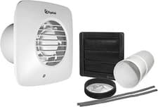 Image of Xpelair Simply Silent DX100PS Square 100mm Pullcord Fan with Wall Kit