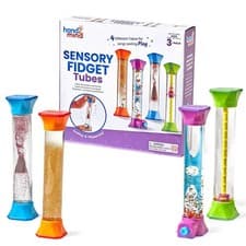 Image of hand2mind Sensory Fidget Tubes Set of 4 ADHD Autism Aid Tool Shake Tubes